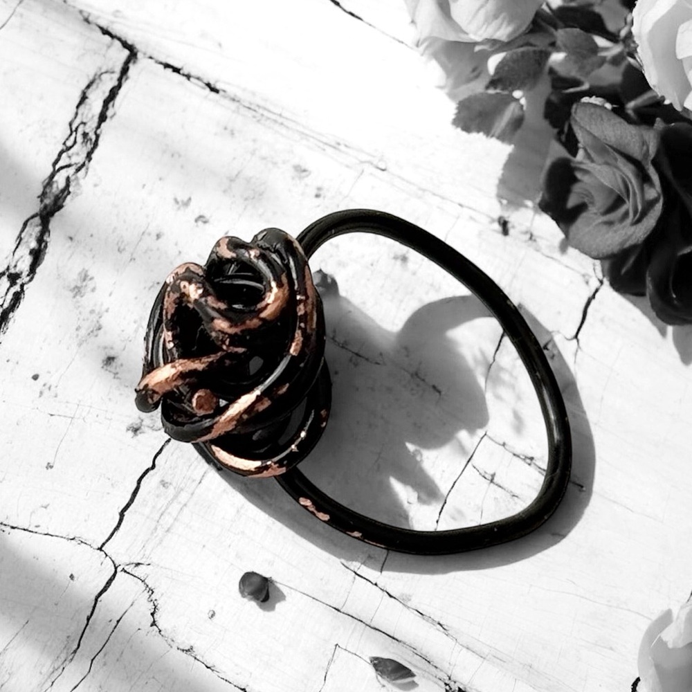 5 For $25grunge Gothic Black/Copper Wire Ring